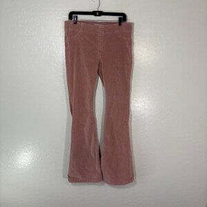Free People Pants Womens 31 Pink Corduroy Flare Stretch Casual Boho Retro Style